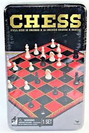 Chess Set In A Tin Full Size 12" x 12" Cardinal Games